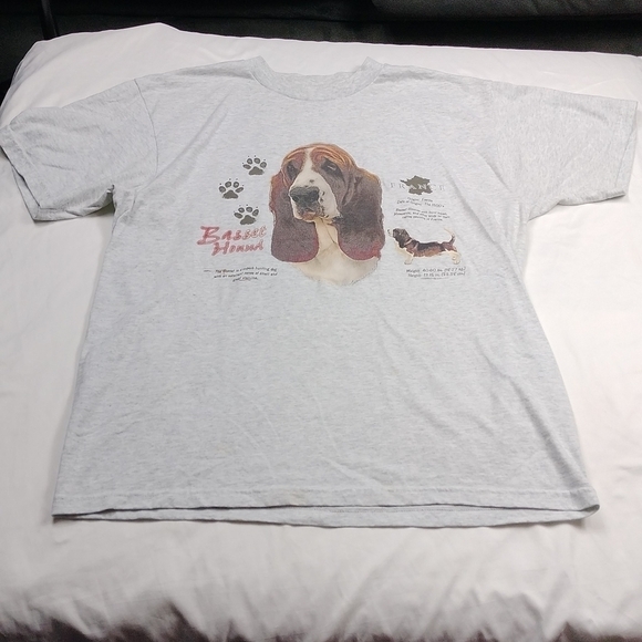 Basset hound men's large sized t shirt - Picture 1 of 9